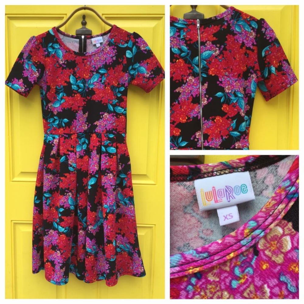XS LuLaRoe RARE unicorn floral Amelia hydrangea